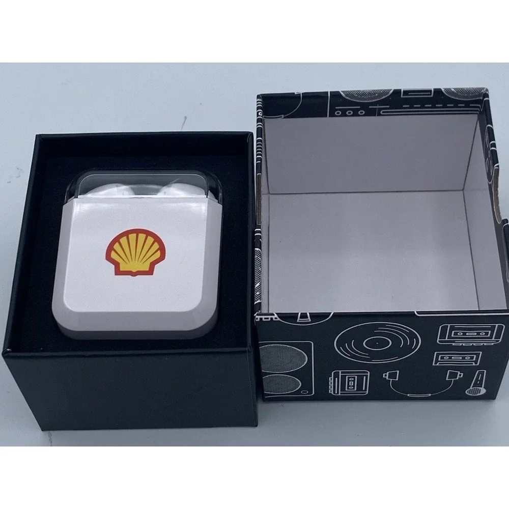 Shell branded wireless earbuds
